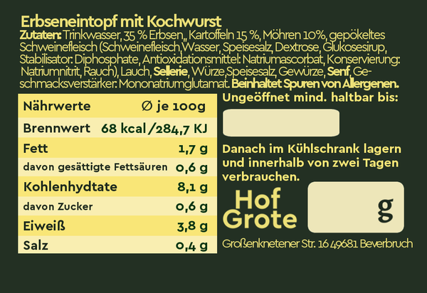 Erbseneintopf mit Kochwurst | 450g